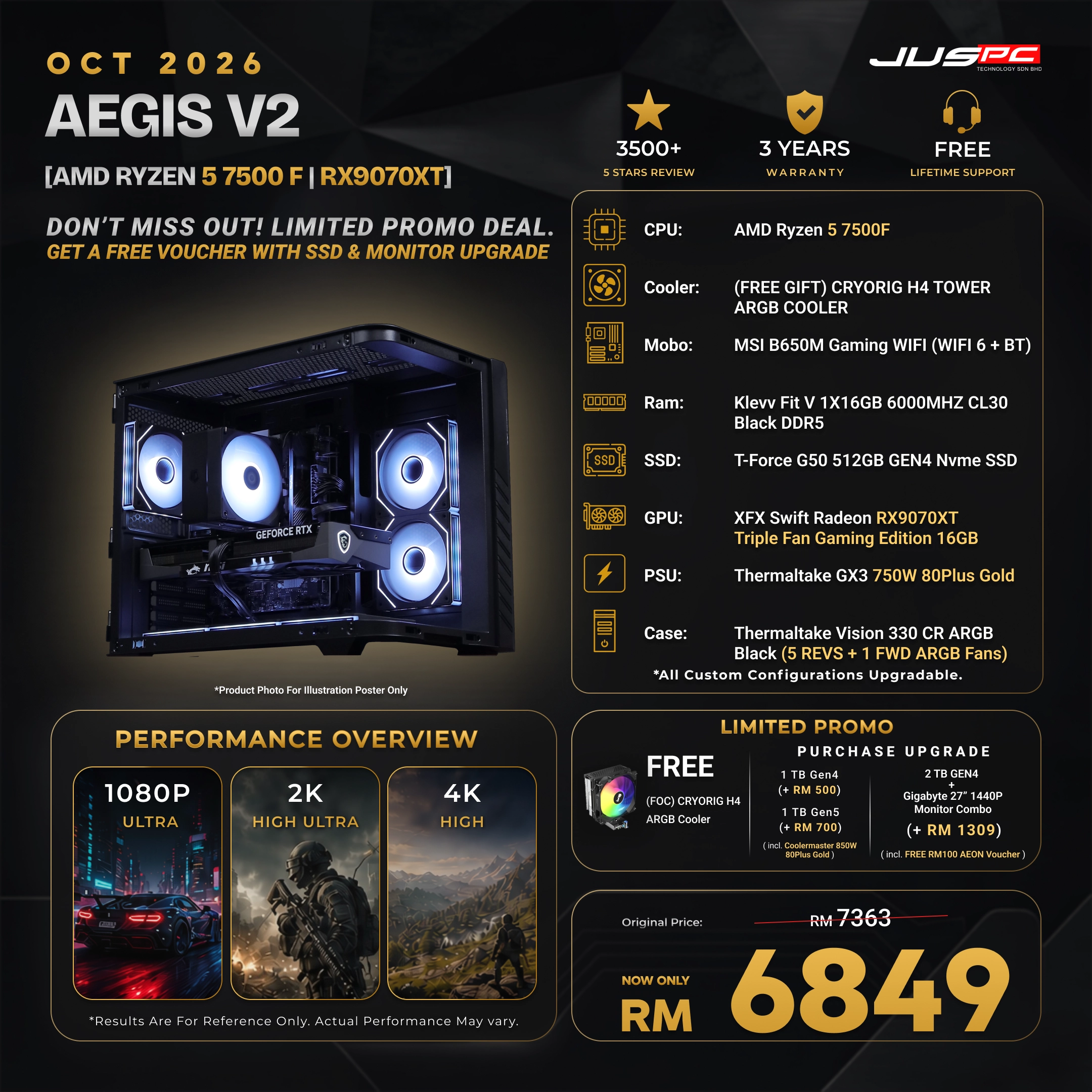 Aegis.V2 (AMD RYZEN 5 7500F | RX9070XT)