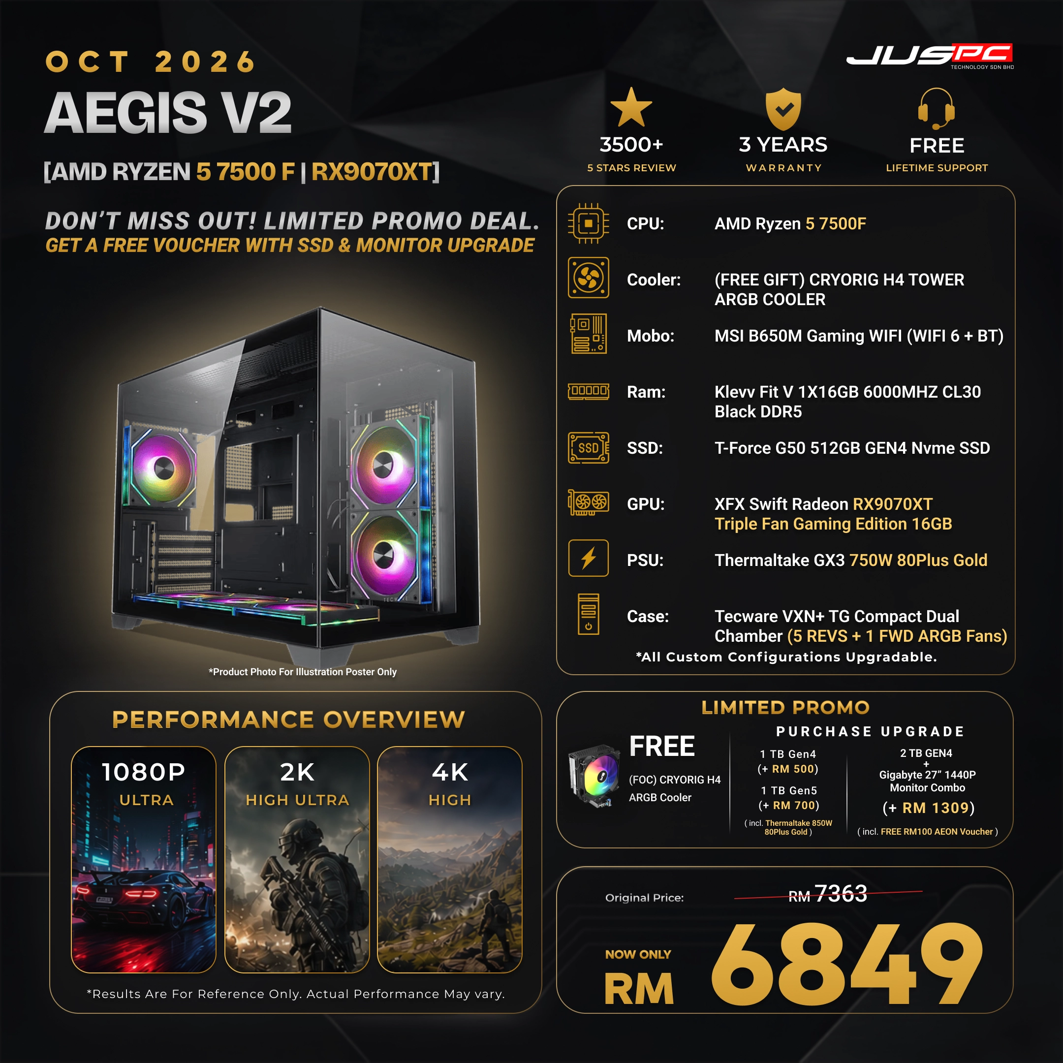 Aegis.V2 (AMD RYZEN 5 7500F | RX9070XT)