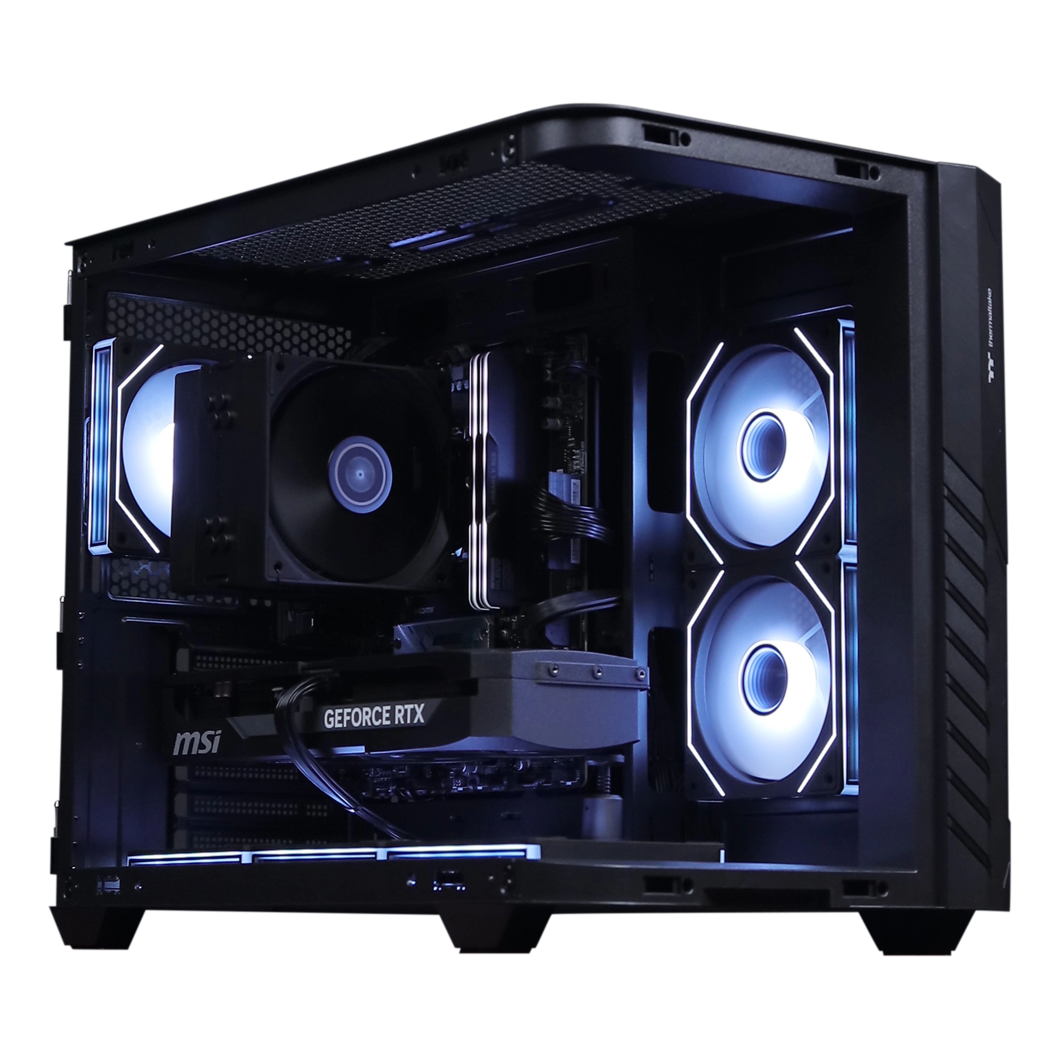 (NEW ARRIVAL) THERMALTAKE VISION 330 CR ARGB ATX BLACK (5 REVERSE + 1 FOWARD ARGB FANS)