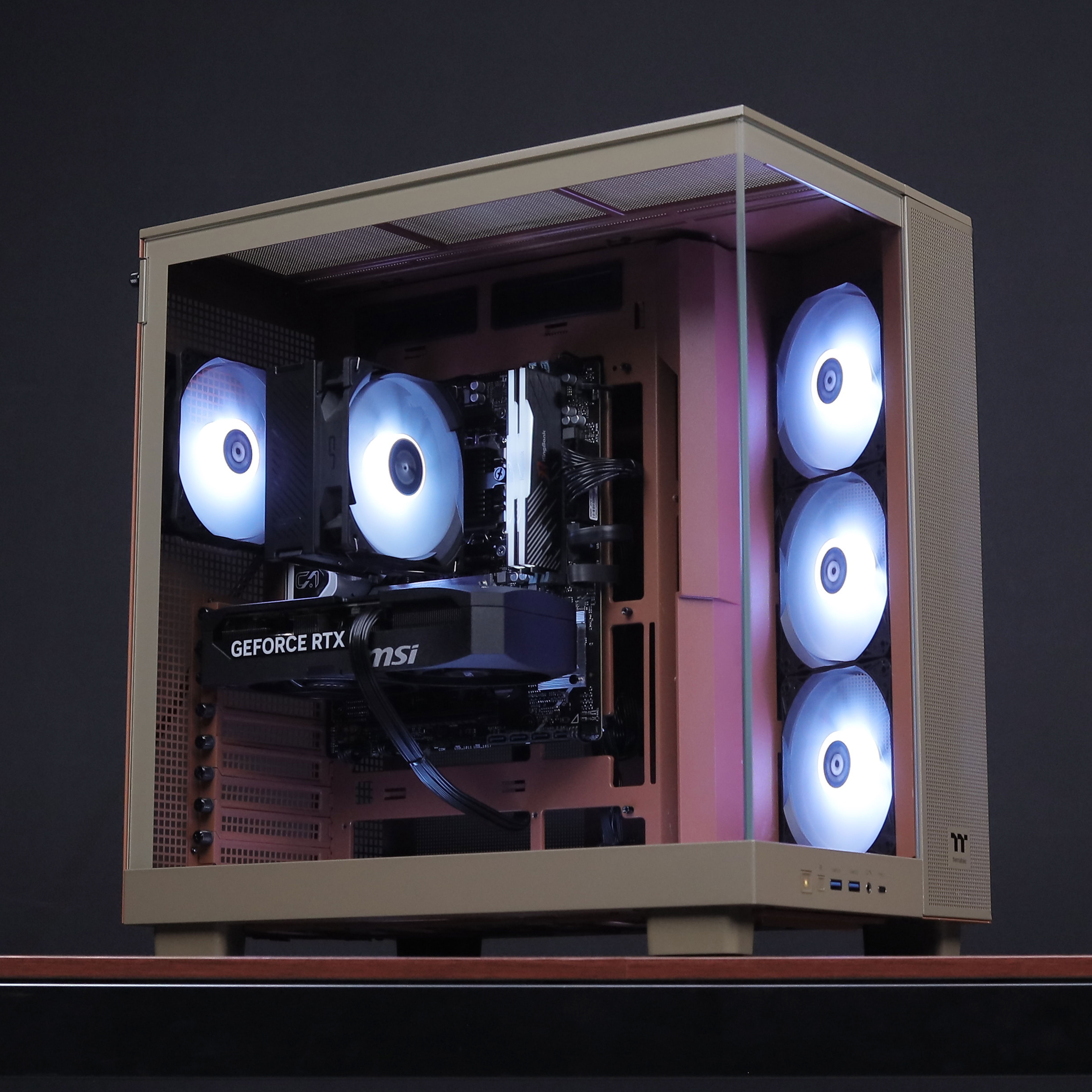 (PROMO) THERMALTAKE VIEW 380 XL TG ARGB ATX GRAVEL SAND (4 + 3 FOC ARGB FAN) - GRAVEL