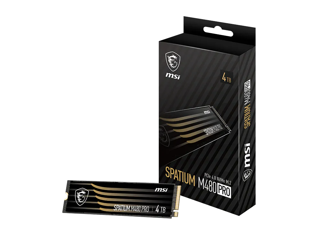 MSI SPATIUM M480 PRO 1TB GEN4 NVME SSD (R:7400MBs W:6000MBs)